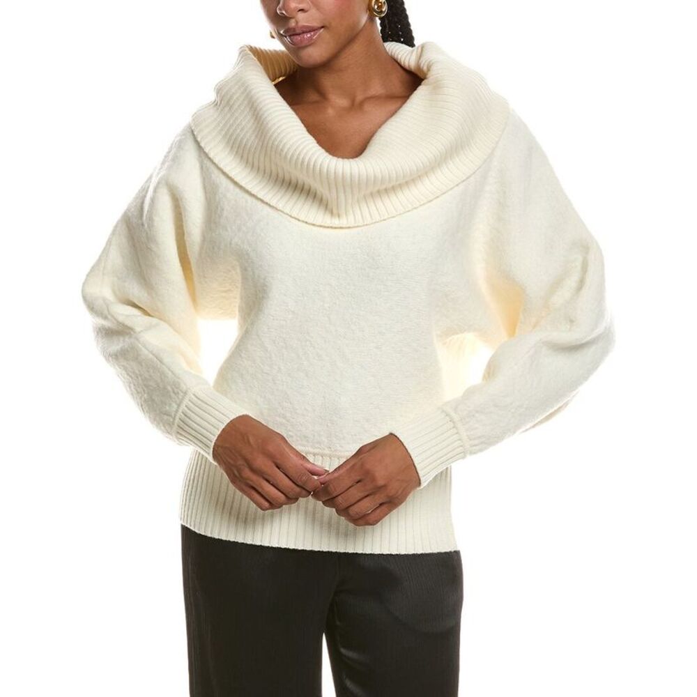 Diane Von Furstenberg Womens  Sydney Wool Sweater, Ivory